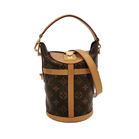 Louis Vuitton(LV)Duffle薯條包植鞣革 Monogram印花S-lock鎖釦斜挎包單肩包