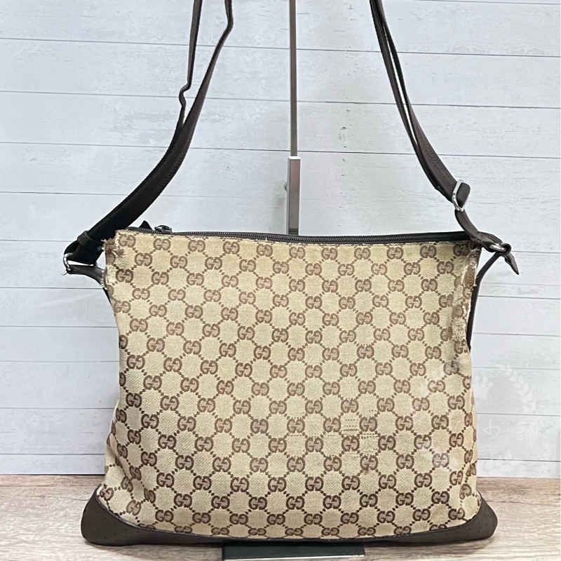 ~~趴趴小舖~~正品Gucci緹花基本款斜背包2512112500-8