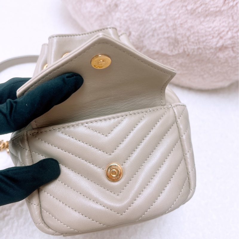 YSL joe mini 米灰色水桶/斜挎包-11