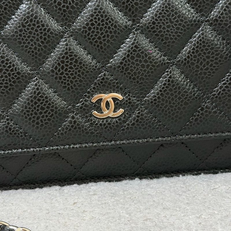 Chanel  黑銀荔枝牛皮 WOC手拿/斜背包-12