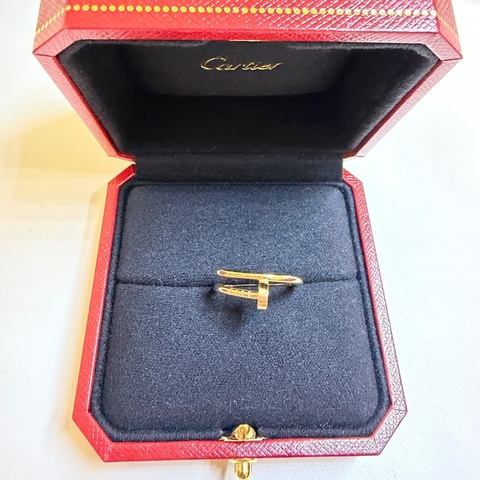 Cartier釘子 玫瑰金窄版戒指 52號