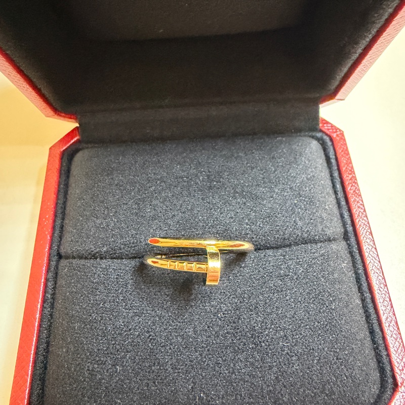 Cartier釘子 玫瑰金窄版戒指 52號-1