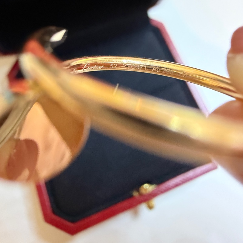 Cartier釘子 玫瑰金窄版戒指 52號-3