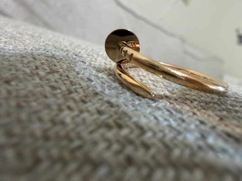 Cartier釘子 玫瑰金窄版戒指 52號-4