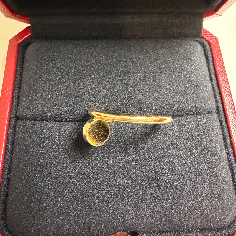 Cartier釘子 玫瑰金窄版戒指 52號-6