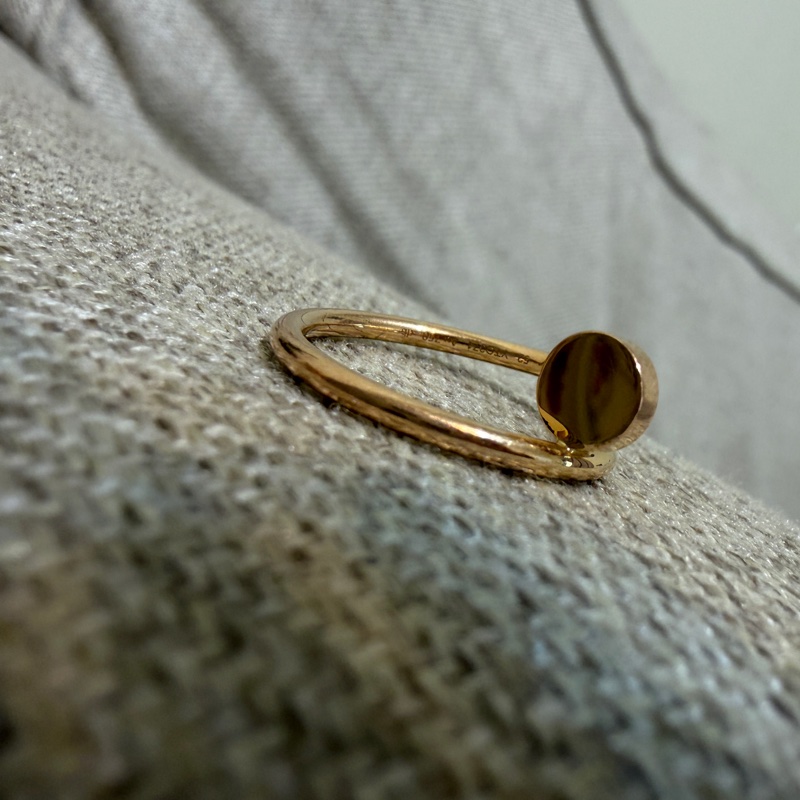 《買到賺到》Cartier釘子 玫瑰金窄版戒指 52號-7