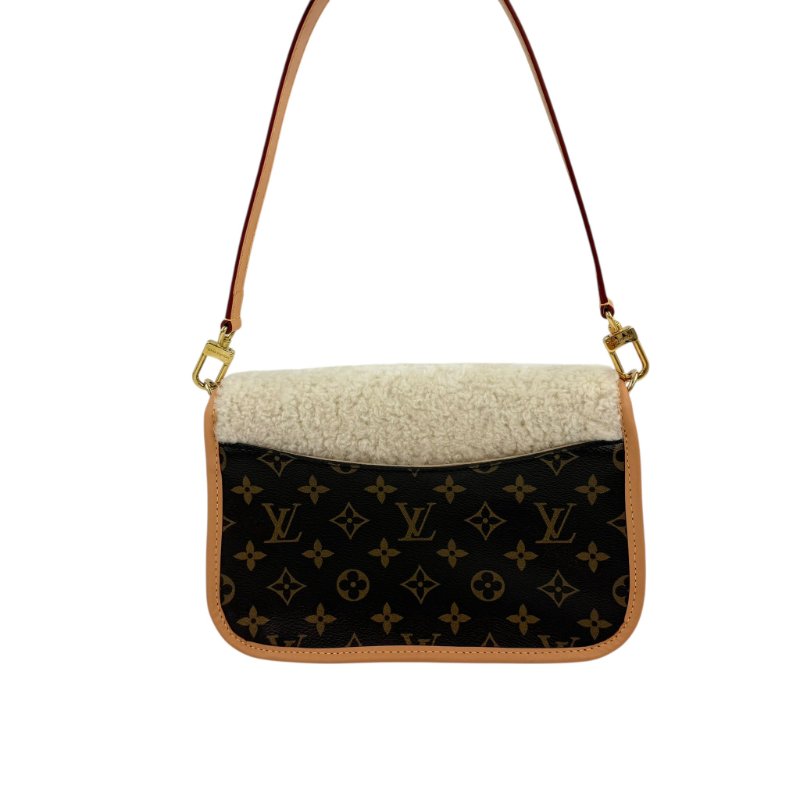 Louis Vuitton - 原花拼羔羊毛下蓋Diane法棍包-1