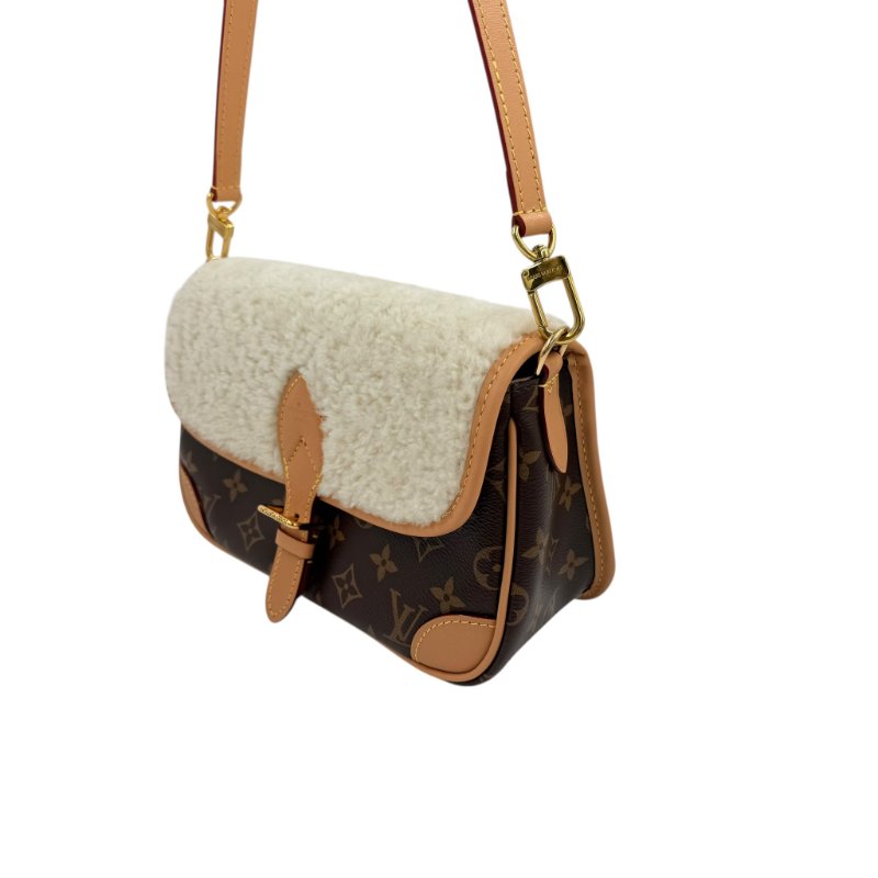 Louis Vuitton - 原花拼羔羊毛下蓋Diane法棍包-2