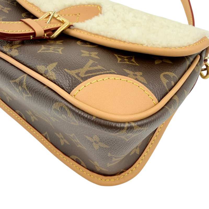 Louis Vuitton - 原花拼羔羊毛下蓋Diane法棍包-8