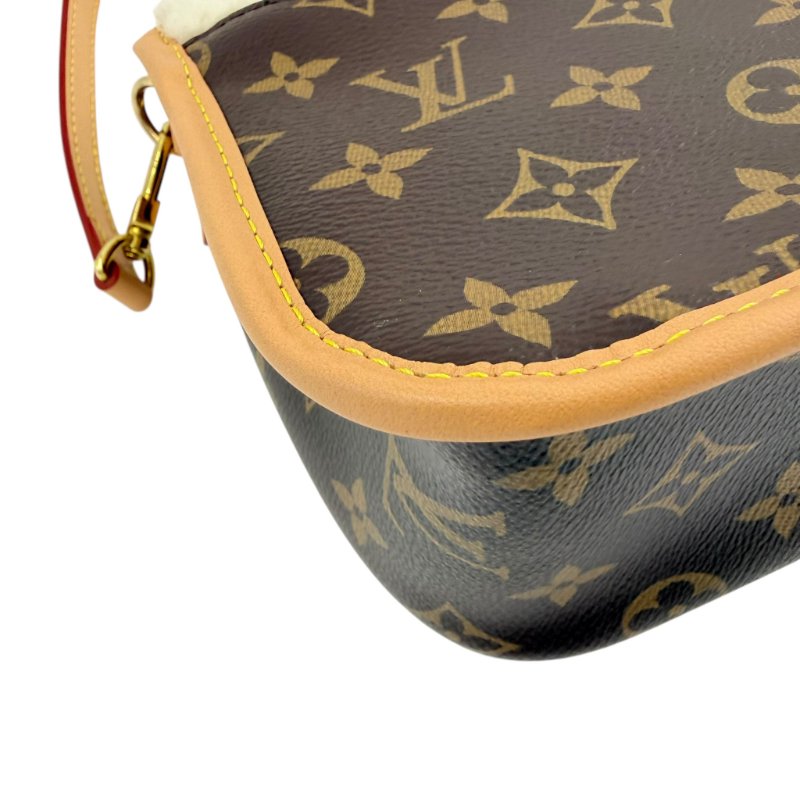 Louis Vuitton - 原花拼羔羊毛下蓋Diane法棍包-9