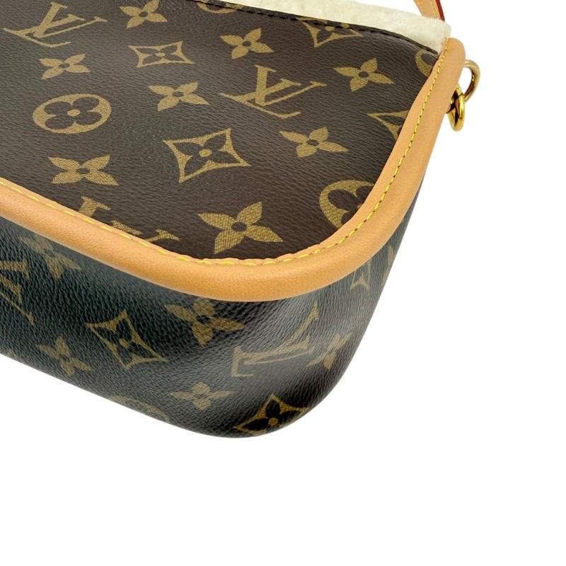 Louis Vuitton - 原花拼羔羊毛下蓋Diane法棍包-10