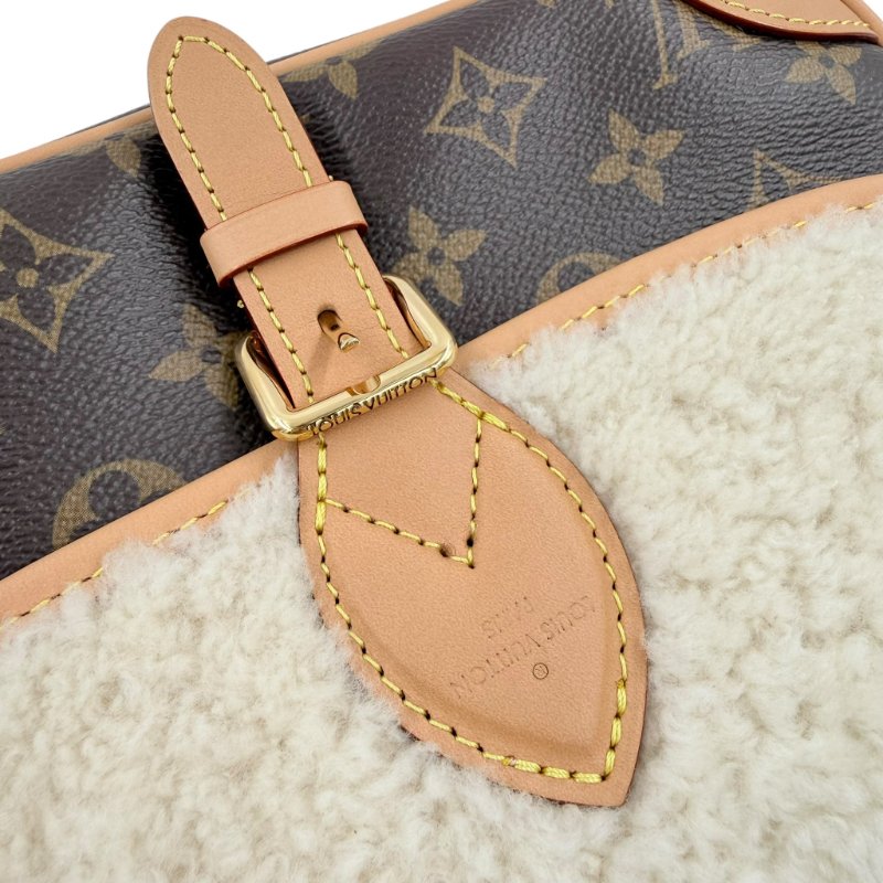 Louis Vuitton - 原花拼羔羊毛下蓋Diane法棍包-23