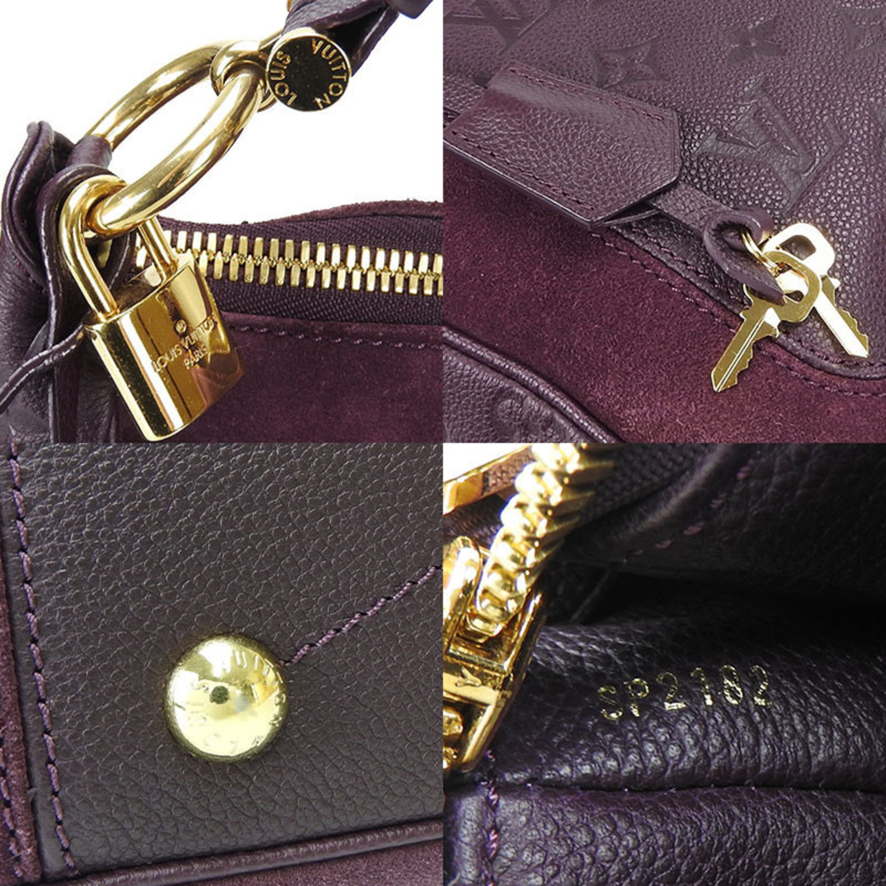 路易威登 Oda Shoes PM M40583 Monogram Empreinte 手提單肩包,金色五金配件,紫色皮革和絨面革,女士款-5