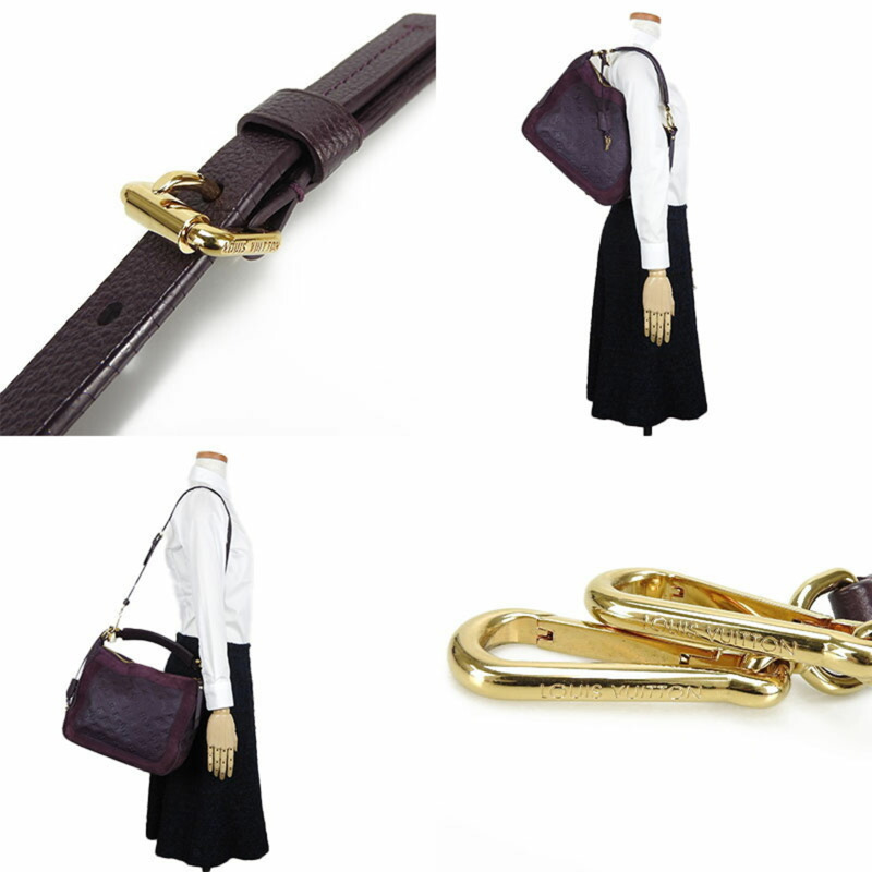 路易威登 Oda Shoes PM M40583 Monogram Empreinte 手提單肩包,金色五金配件,紫色皮革和絨面革,女士款-7