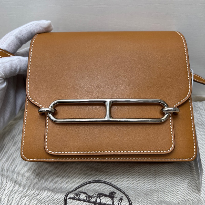 Hermès 愛馬仕 豬鼻子包19 Mini 金棕色銀扣 尺寸:18x15x6cm A刻 附件 :防塵袋-1