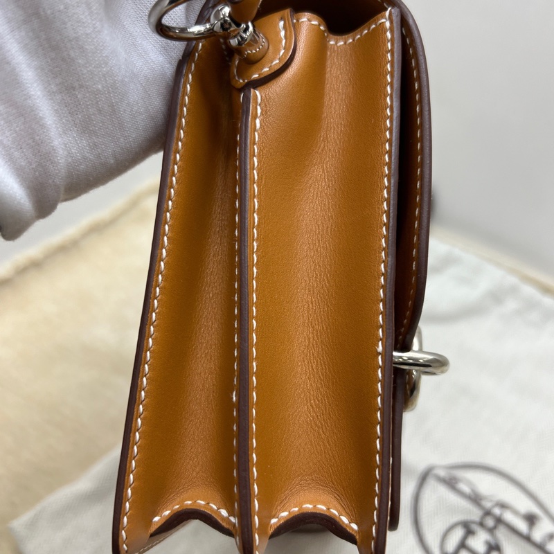 Hermès 愛馬仕 豬鼻子包19 Mini 金棕色銀扣 尺寸:18x15x6cm A刻 附件 :防塵袋-5