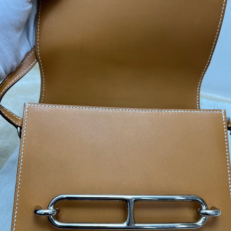 Hermès 愛馬仕 豬鼻子包19 Mini 金棕色銀扣 尺寸:18x15x6cm A刻 附件 :防塵袋-6