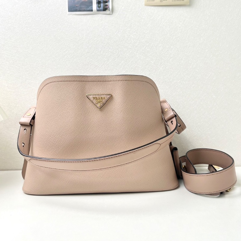 Prada 水桶包灰粉色  32×23cm 99新配件塵袋-1