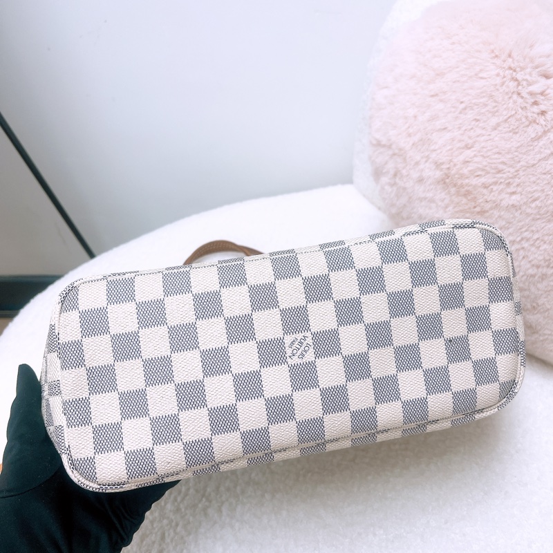 Lv neverfull Pm 白色棋盤托特包-2
