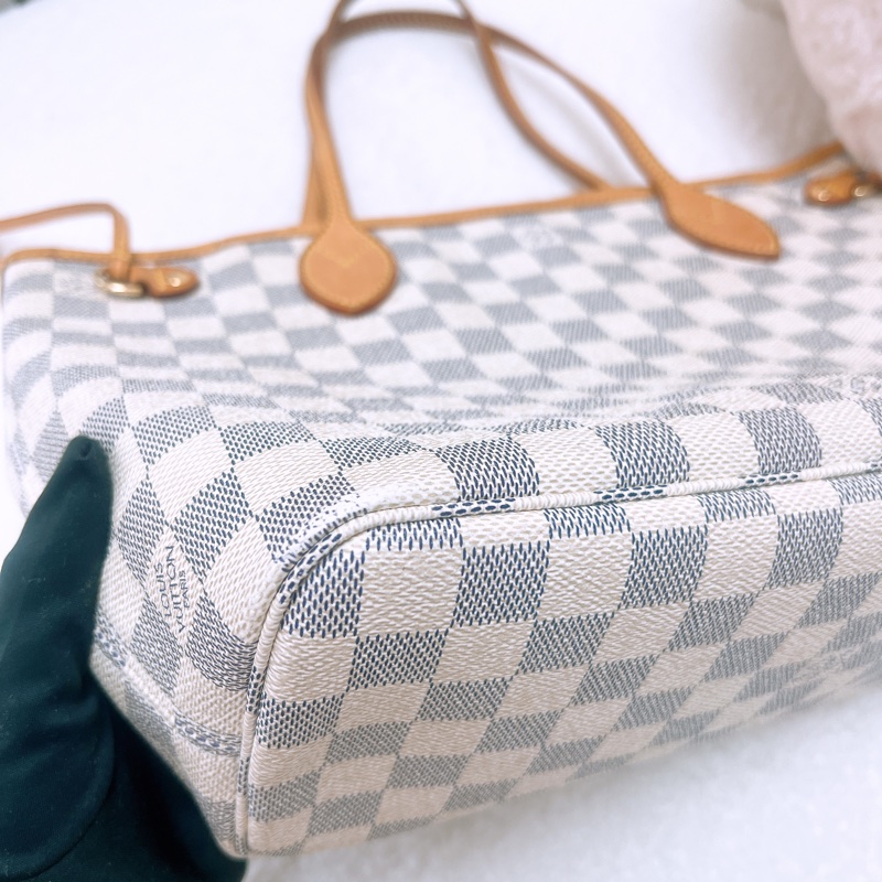 Lv neverfull Pm 白色棋盤托特包-3