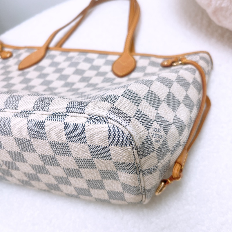 Lv neverfull Pm 白色棋盤托特包-4