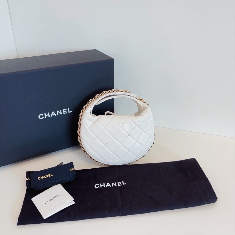 Chanel 23c Pouch白金呼啦圈月牙包 16*16*5.5  全新閒置塵袋-5