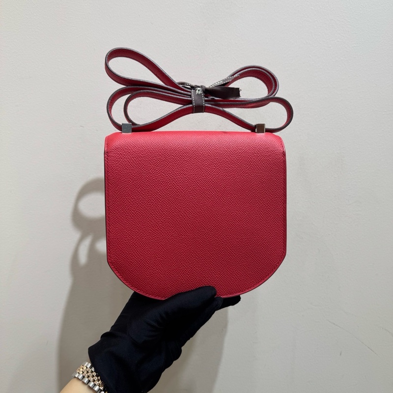 愛馬仕/Hermès 番茄紅馬賽克mini 斜挎包單肩包 Epsom皮 D刻-1