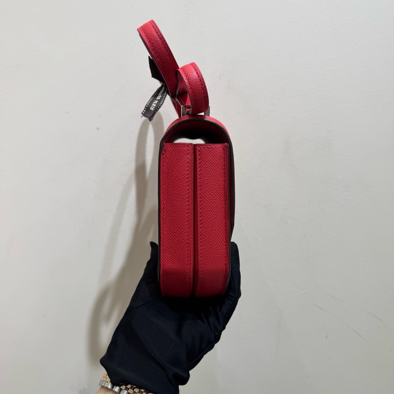 愛馬仕/Hermès 番茄紅馬賽克mini 斜挎包單肩包 Epsom皮 D刻-3