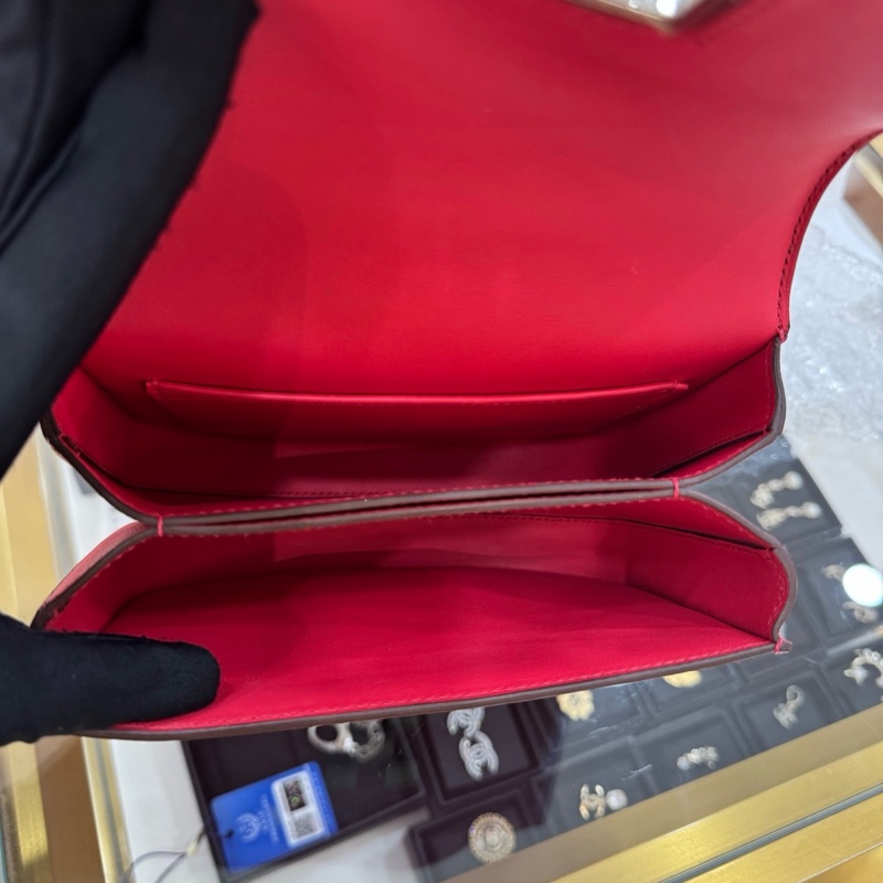 愛馬仕/Hermès 番茄紅馬賽克mini 斜挎包單肩包 Epsom皮 D刻-5