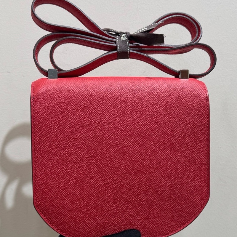 愛馬仕/Hermès 番茄紅馬賽克mini 斜挎包單肩包 Epsom皮 D刻-6