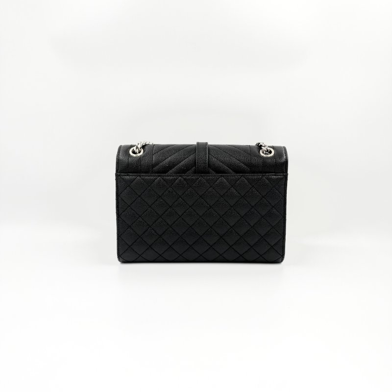 Saint Laurent - 黑色銀釦魚子醬信封包╻ MM-1
