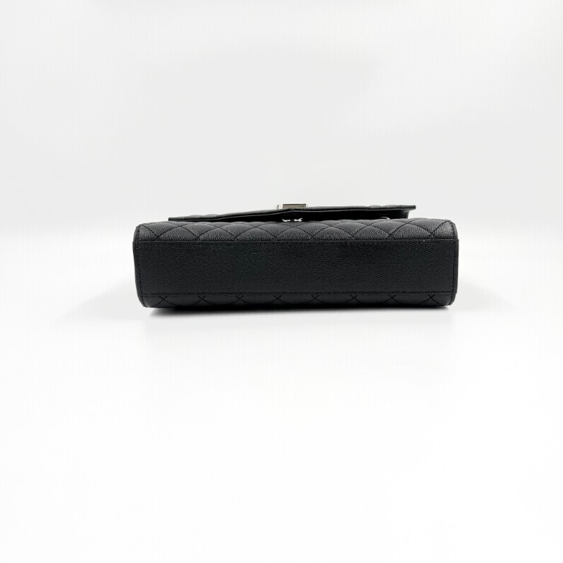 Saint Laurent - 黑色銀釦魚子醬信封包╻ MM-4