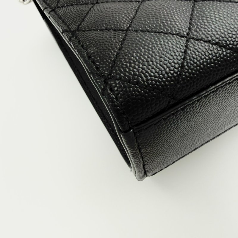 Saint Laurent - 黑色銀釦魚子醬信封包╻ MM-10
