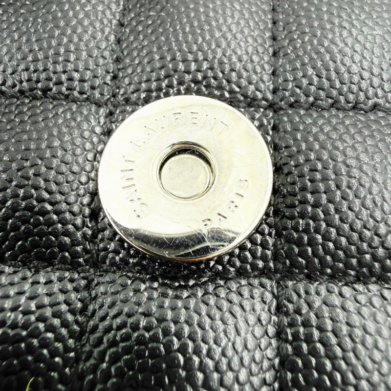 Saint Laurent - 黑色銀釦魚子醬信封包╻ MM-18