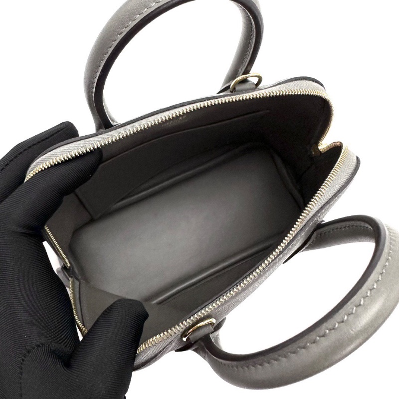 HERMES 積雨雲灰金扣mini保齡球18*15*7.5 98新配件盒子塵袋-2