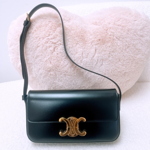Celine triomphe claude 凱旋門黑色腋下包