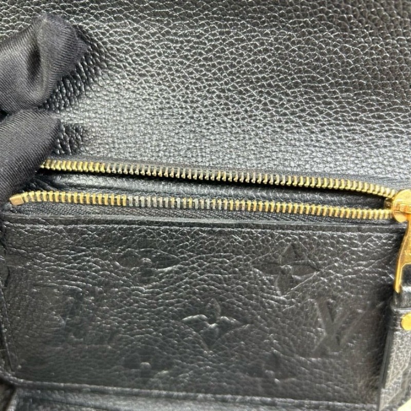 LV路易威登老花三折壓紋錢包 黑色金扣款 經典老花圖案 三折設計拿在手裡小巧方便 容量也夠-20