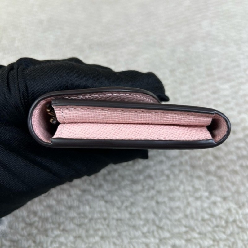 LV路易威登老花短款零錢包 粉色內裡 卡位多 實用性強-8