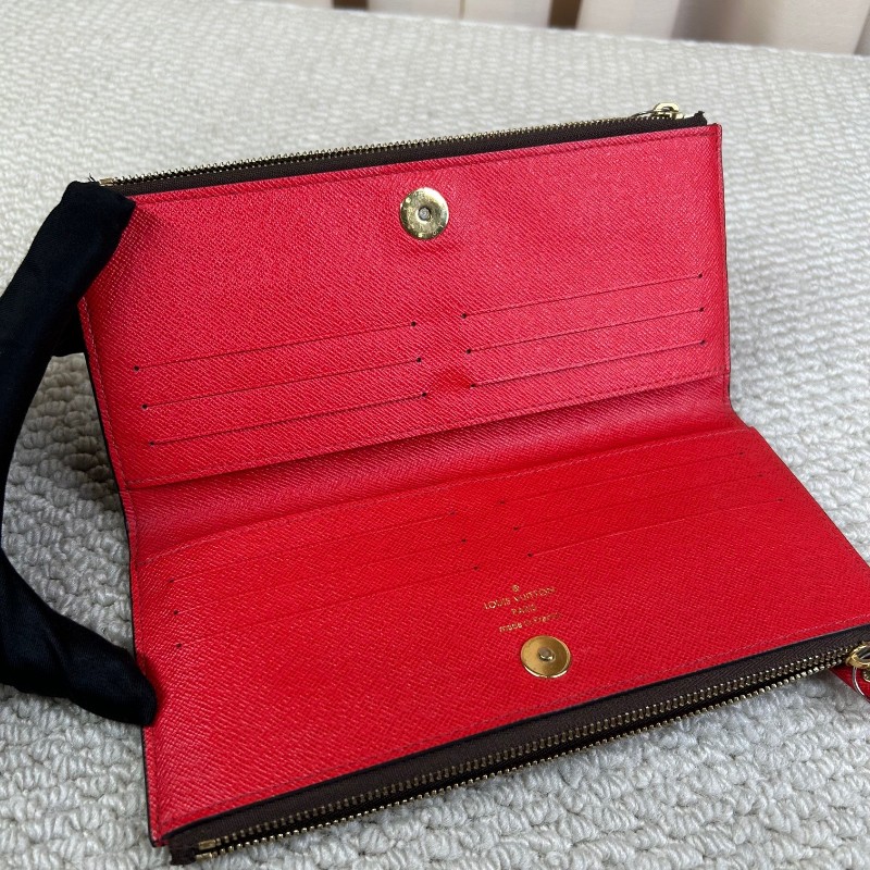 LV路易威登老花折子長款雙拉鏈錢包 卡位多 日常收納很方便 經典老花配色 紅色內襯 適合日常使用-13