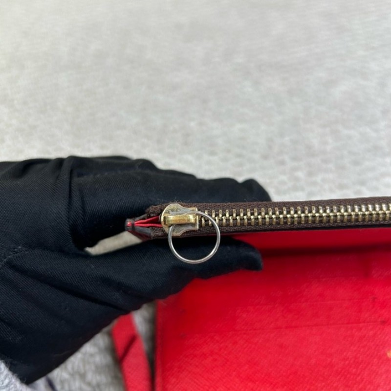 LV路易威登老花折子長款雙拉鏈錢包 卡位多 日常收納很方便 經典老花配色 紅色內襯 適合日常使用-21