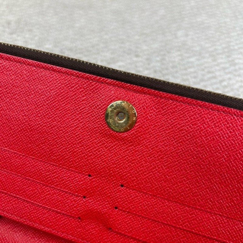 LV路易威登老花折子長款雙拉鏈錢包 卡位多 日常收納很方便 經典老花配色 紅色內襯 適合日常使用-22