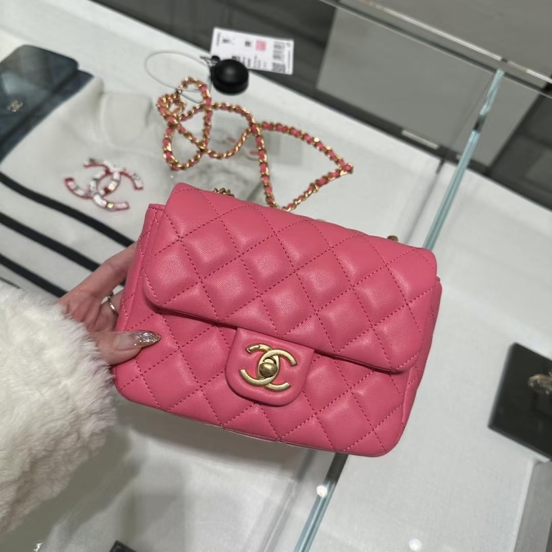 #專櫃2️⃣0️⃣萬 #閒置新✨ 香奈兒方胖子Cf17蜜桃粉金扣 僅一顆🔥🉑遇不🉑求的顏色-3