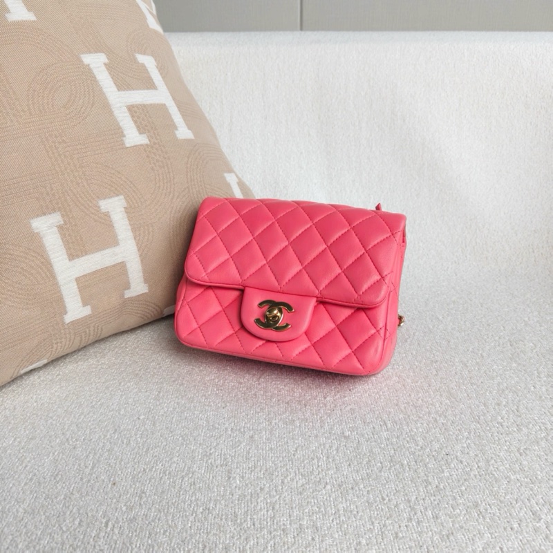 #專櫃2️⃣0️⃣萬 #閒置新✨ 香奈兒方胖子Cf17蜜桃粉金扣 僅一顆🔥🉑遇不🉑求的顏色-6