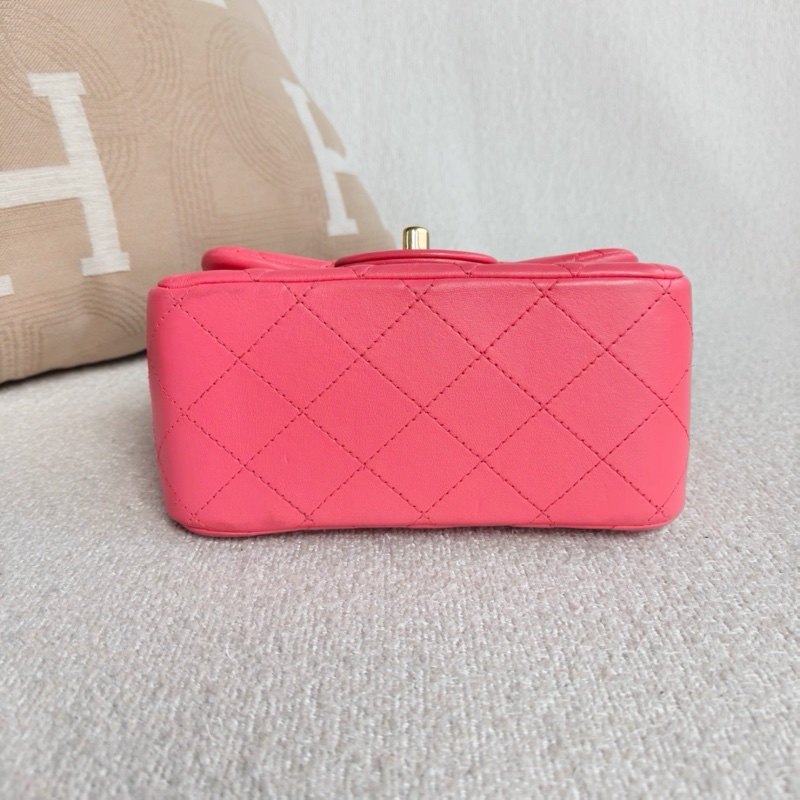 #專櫃2️⃣0️⃣萬 #閒置新✨ 香奈兒方胖子Cf17蜜桃粉金扣 僅一顆🔥🉑遇不🉑求的顏色-7