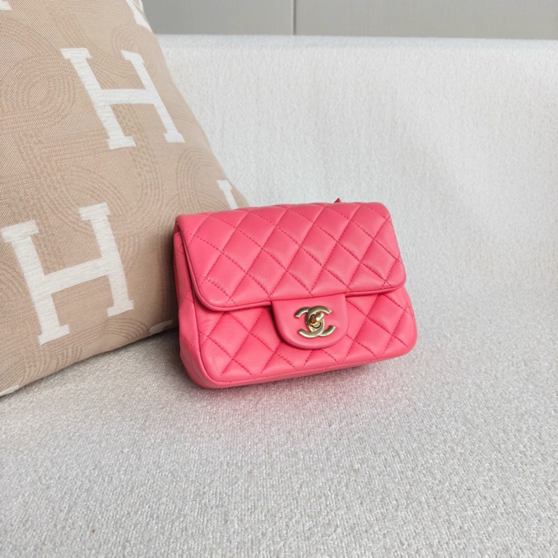 #專櫃2️⃣0️⃣萬 #閒置新✨ 香奈兒方胖子Cf17蜜桃粉金扣 僅一顆🔥🉑遇不🉑求的顏色-8