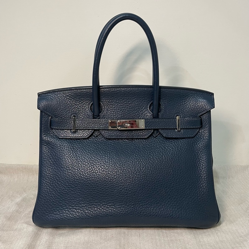 愛馬仕 Hermes Birkin 30 藍色 框L TC皮-0