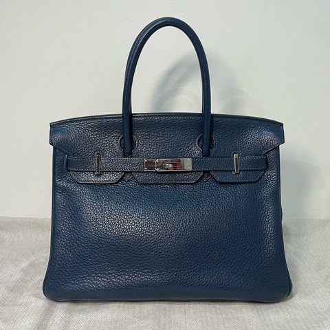 愛馬仕 Hermes Birkin 30 藍色 框L TC皮
