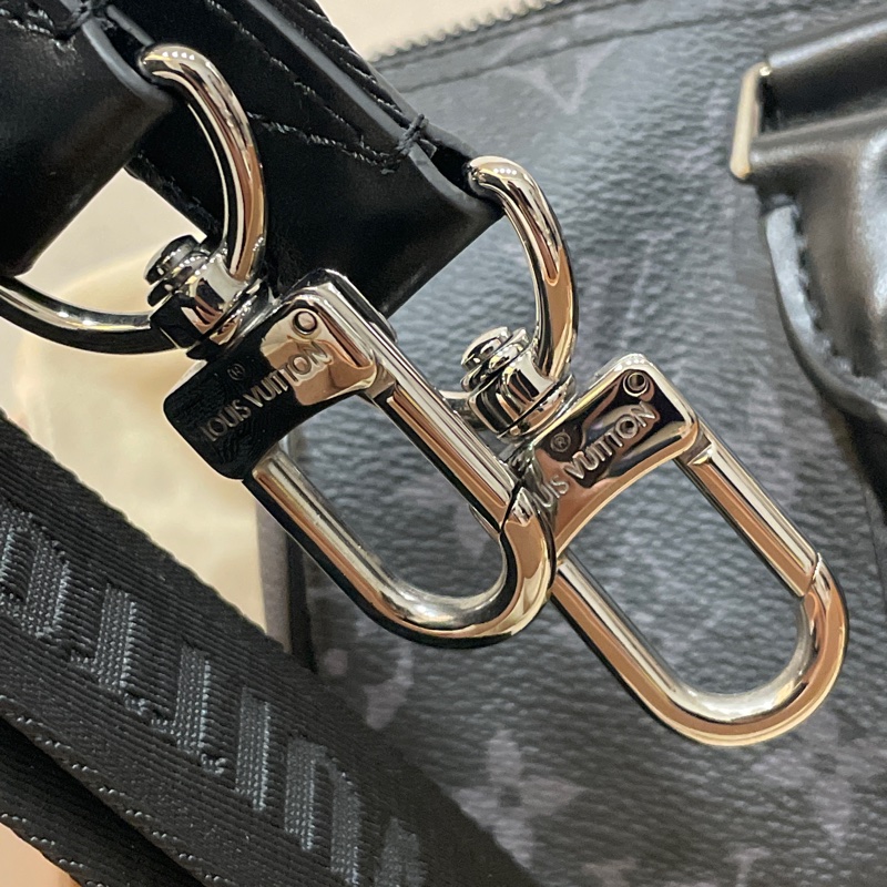 路易威登 Louis Vuitton Keepall Bandoulière 25 手提 肩背 波士頓包 Reverse帆布 黑色 M46271 晶片款 原廠盒子/防塵袋-3