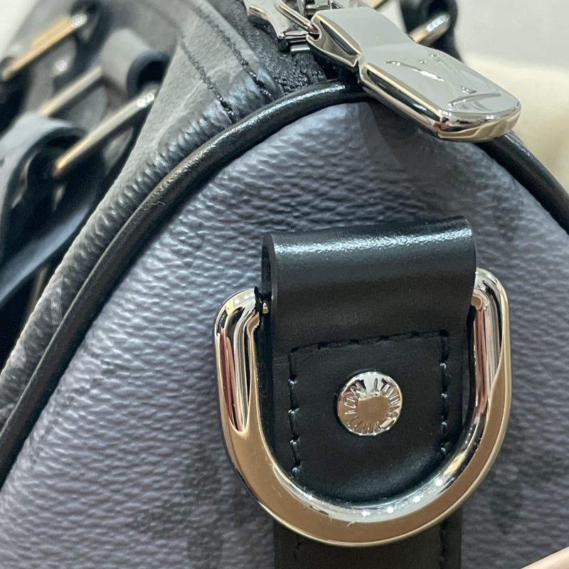 路易威登 Louis Vuitton Keepall Bandoulière 25 手提 肩背 波士頓包 Reverse帆布 黑色 M46271 晶片款 原廠盒子/防塵袋-4