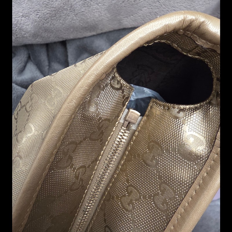 Gucci 金色購物包 肩背 手提 拖特包-3